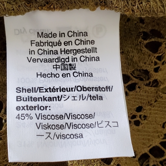 J. Crew Lace Top with Cami Size 18 Fringe Trim Long Sleeve Green Blouse Moody - Picture 12 of 15